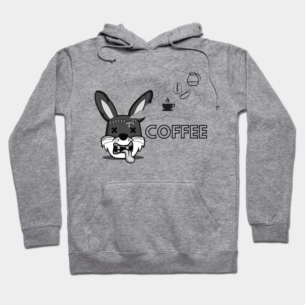 Some bunny needs coffee Hoodie by SYLPAT